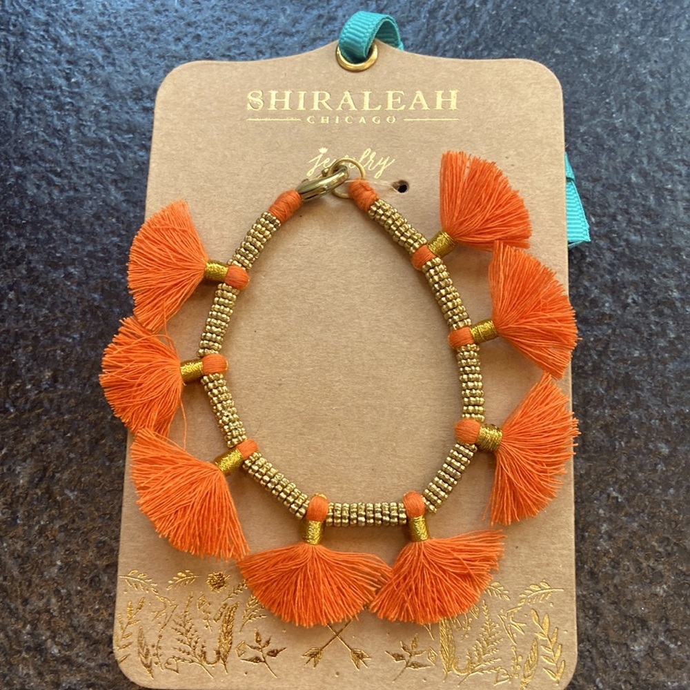 Shiraleah orange sun NWT tassel bracelet boho colorful